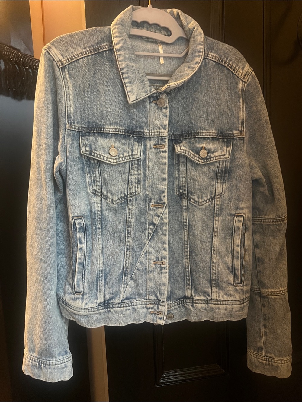 Free People. Light Wash Denim Jacket - Classic Women's Jean Jacket